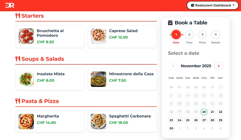 Restaurant Reservierungs-Dashboard