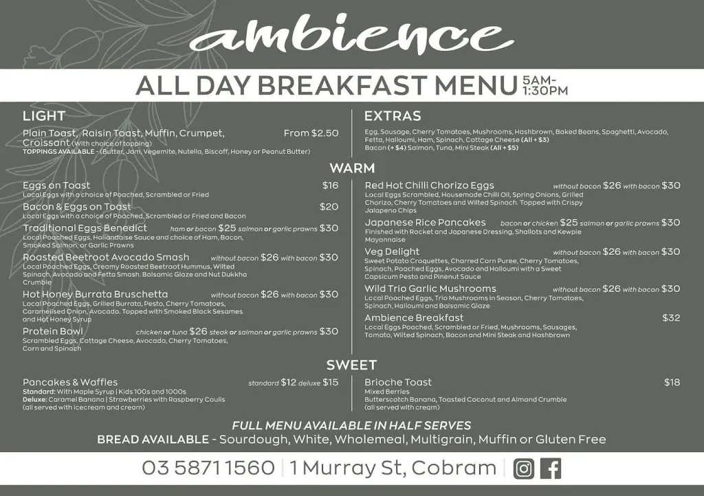 Ambience Bakery Cafe Cobram restaurant in Barooga