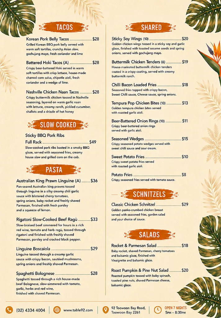 Menu_Table 92_Bateau Bay_image_old_1