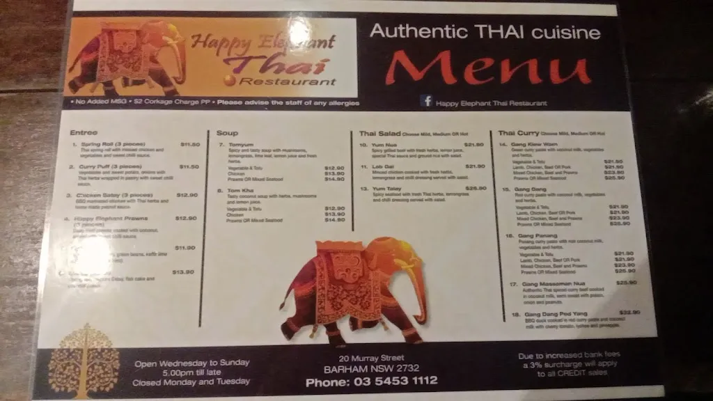 Menu_Happy Elephant Thai_Berrigan_image_old_1