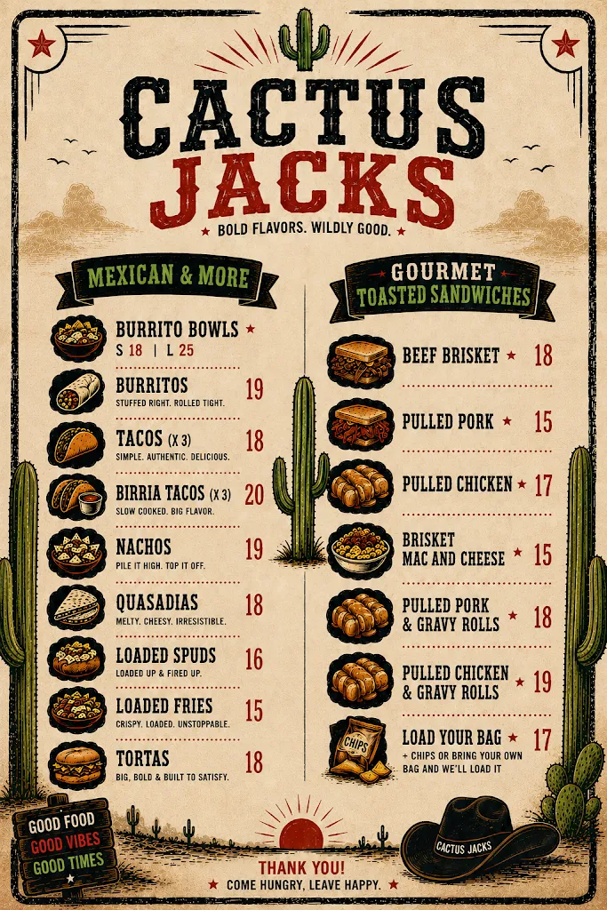Menu_Cactus Jack's_Blayney_image_old_1