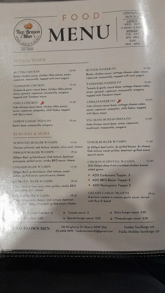 Menu_Two brown men_Bomaderry_image_old_3