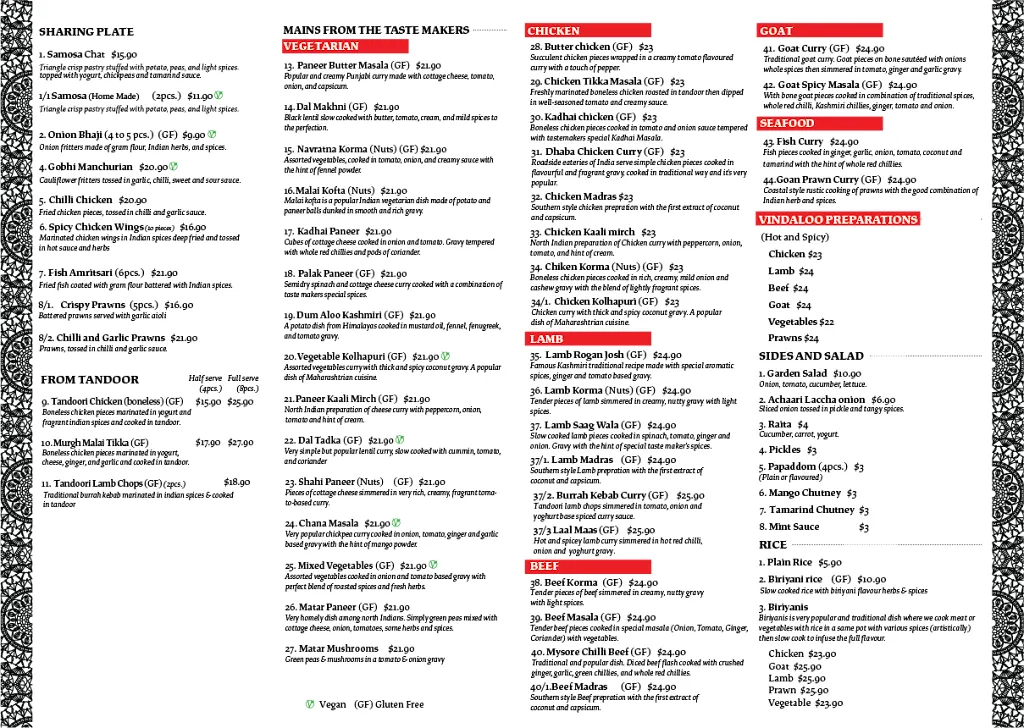 Menu_Indian Taste Makers_Buronga_image_old_2