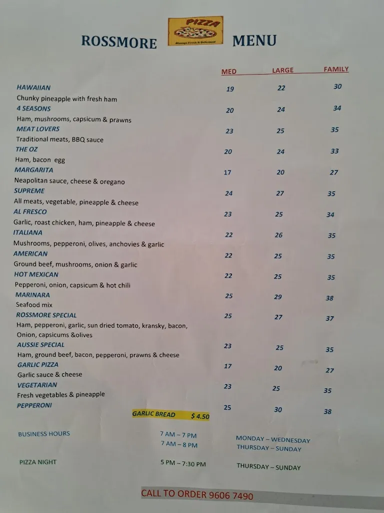 Rossmore General Store_Cabramatta_menu_bild_2