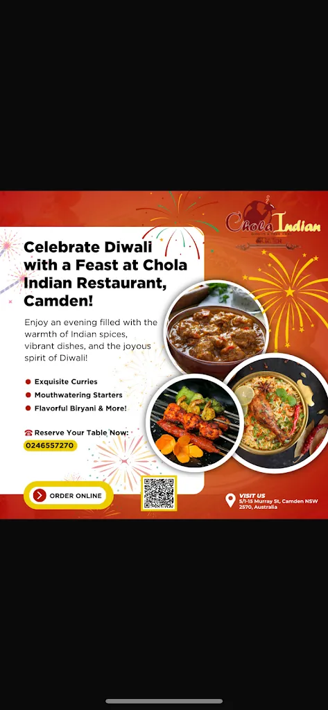 Chola Indian Restaurant camden restaurant in Campbelltown