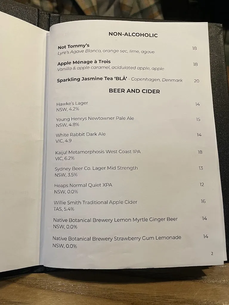 NEL Restaurant_Camperdown_menu_bild_2