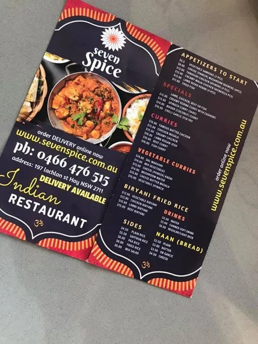 Menu_SEVEN SPICE_Carrathool_image_old_1
