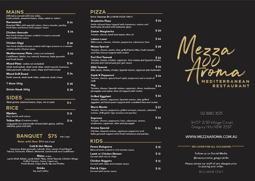 Menu_Mezza Aroma Restaurant_Catherine Field_image_old_2