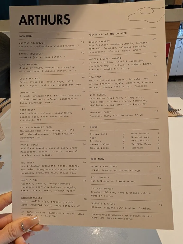 Menu_Arthur's_Cessnock_image_old_2