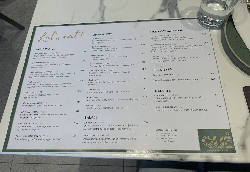Menu_Quê Dining_Clontarf_image_old_1