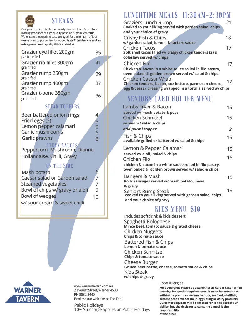 Menu_Warner Tavern_Clontarf_image_old_3