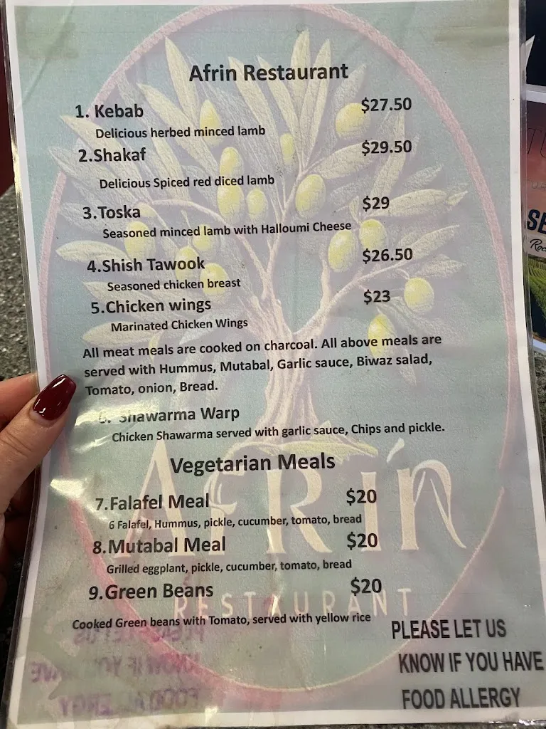 Menu_Afrin Restaurant_Corindi Beach_image_old_1