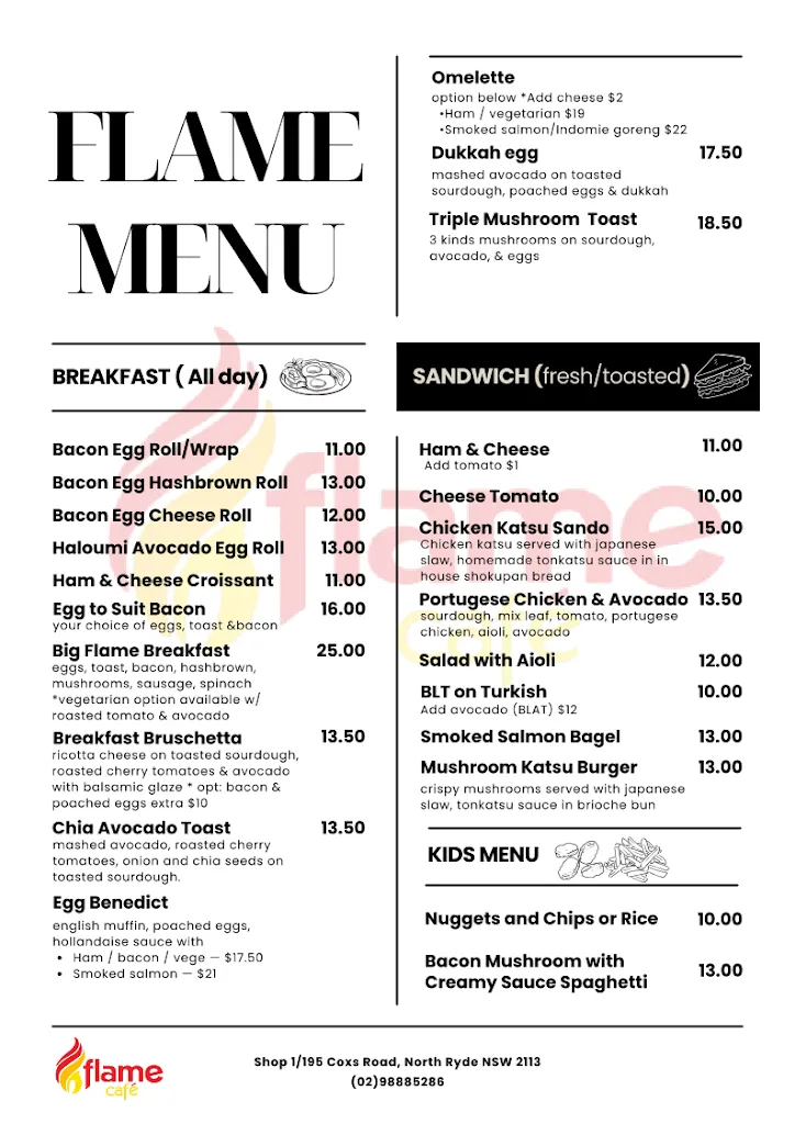 Menu_Flame Cafe North Ryde_Curl Curl_image_old_1