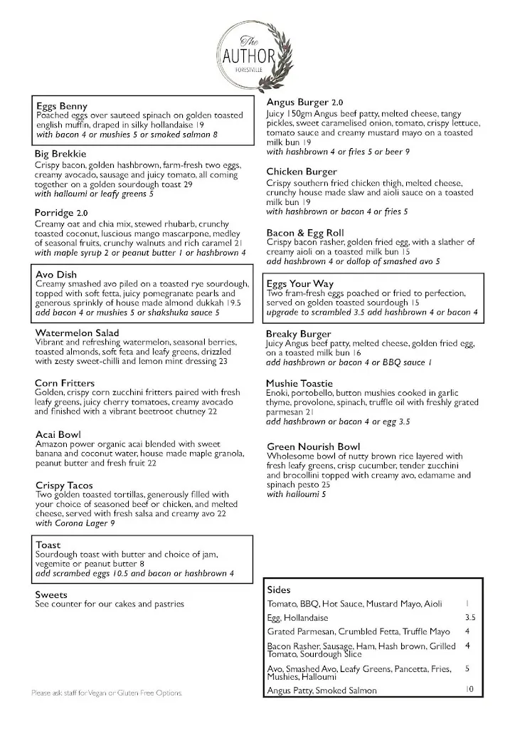 Menu_The Author_Dee Why_image_old_1