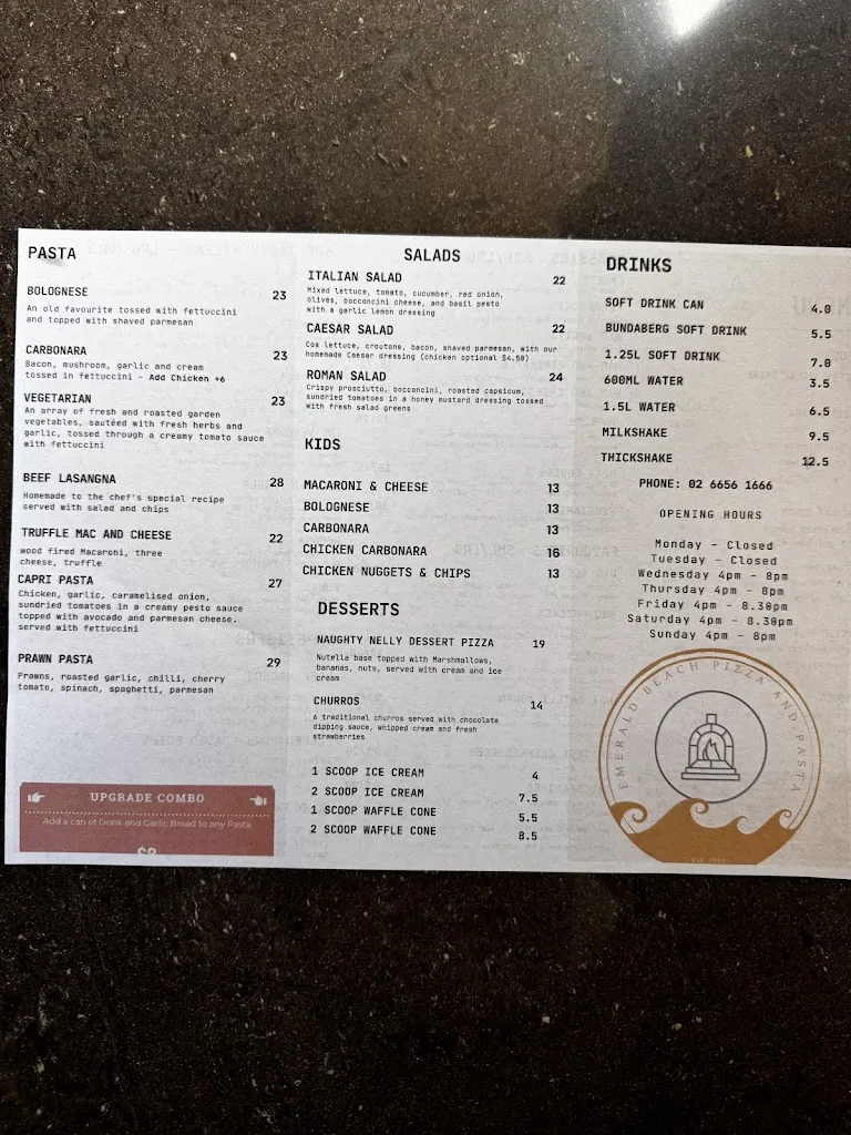 Menu_Emerald Beach Pizza & Pasta_Emerald Beach_image_old_1