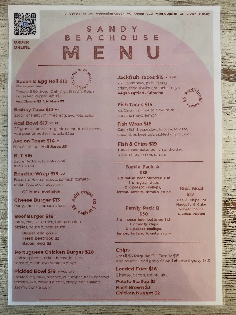 Menu_Sandy Beachouse & General Store_Emerald Beach_image_old_1