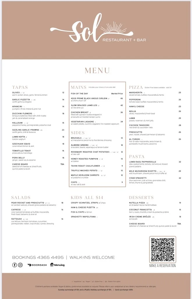 Menu_Sol Restaurant_Erina_image_old_1