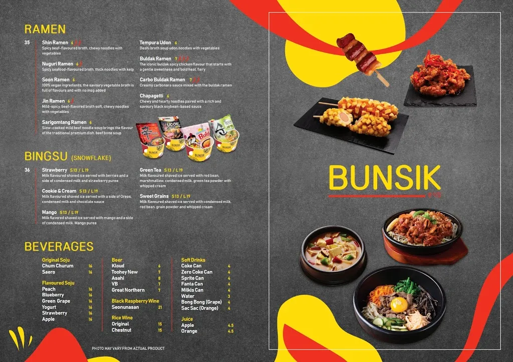 Menu_Bunsik Korean Restaurant_Griffith_image_old_2