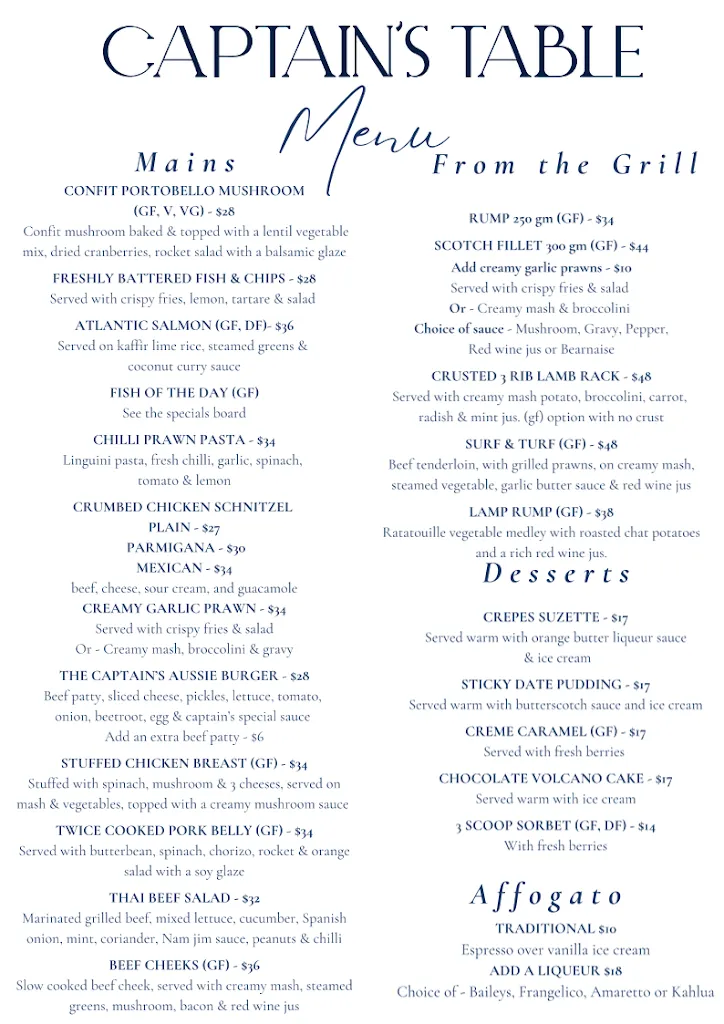 Menu_The Captain's Table_Forresters Beach_image_old_1