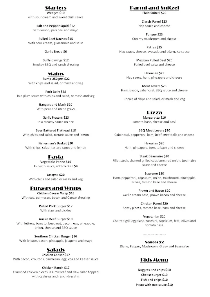 Menu_Blaxland Tavern_Leonay_image_old_1