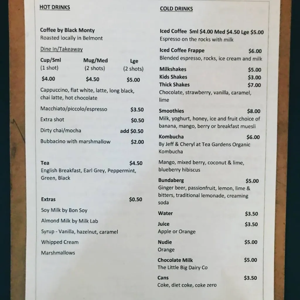 Menu_Marks Point Post Office & Cafe_Marks Point_image_old_1