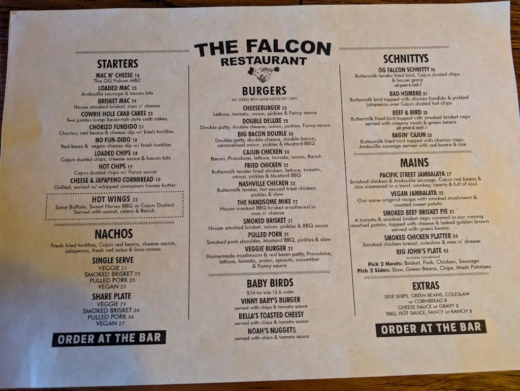 Menu_The Falcon Restaurant_Merewether_image_old_1