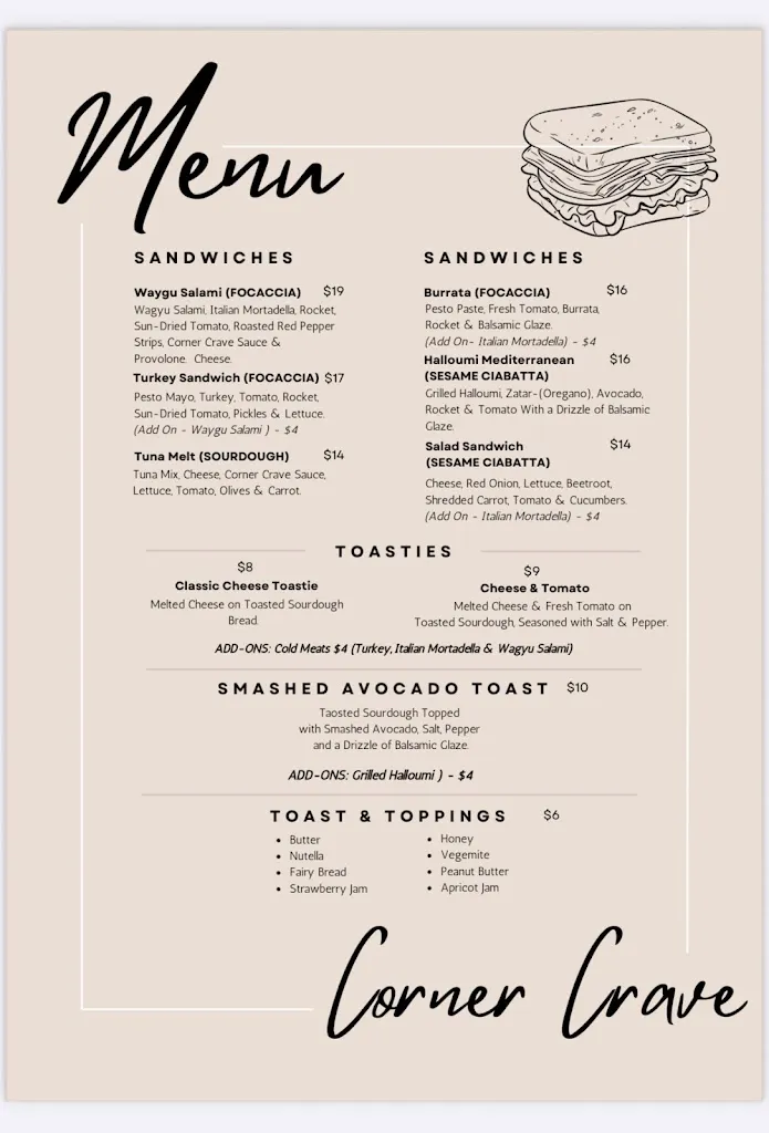 Corner Crave restaurant in Picnic Point