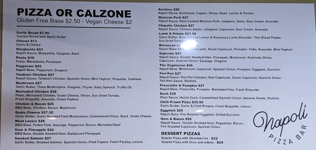 Napoli Pizza Italian restaurant in Valley Heights