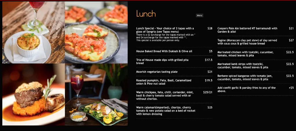 Menu_Moorish Cafe_Darwin_image_old_3
