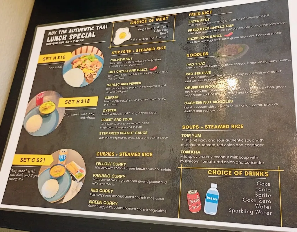 Menu_Roy The Authentic Thai_Arundel_image_old_1