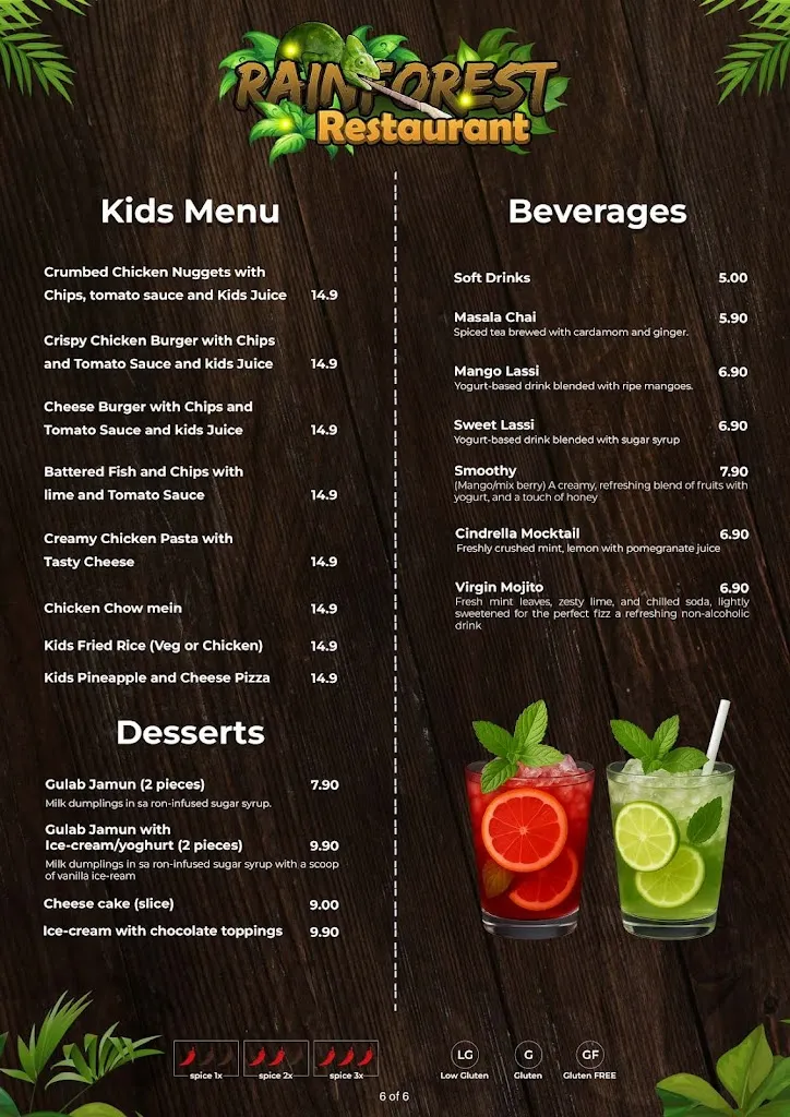 Menu_Rainforest Restaurant_Palmerston_image_old_1