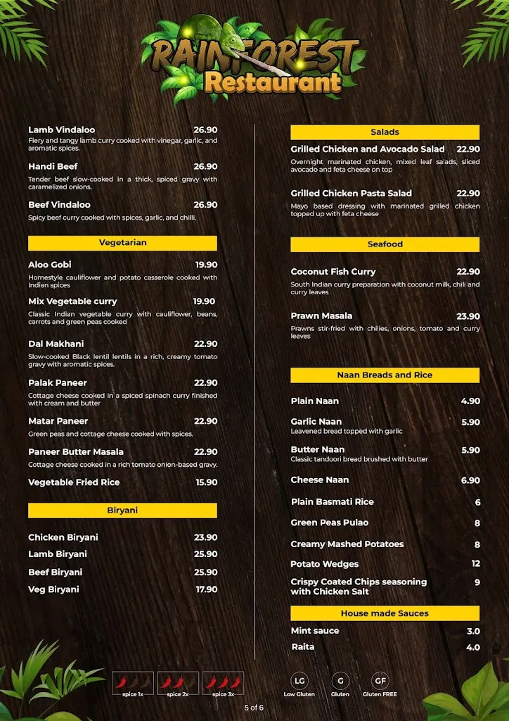 Menu_Rainforest Restaurant_Palmerston_image_old_3