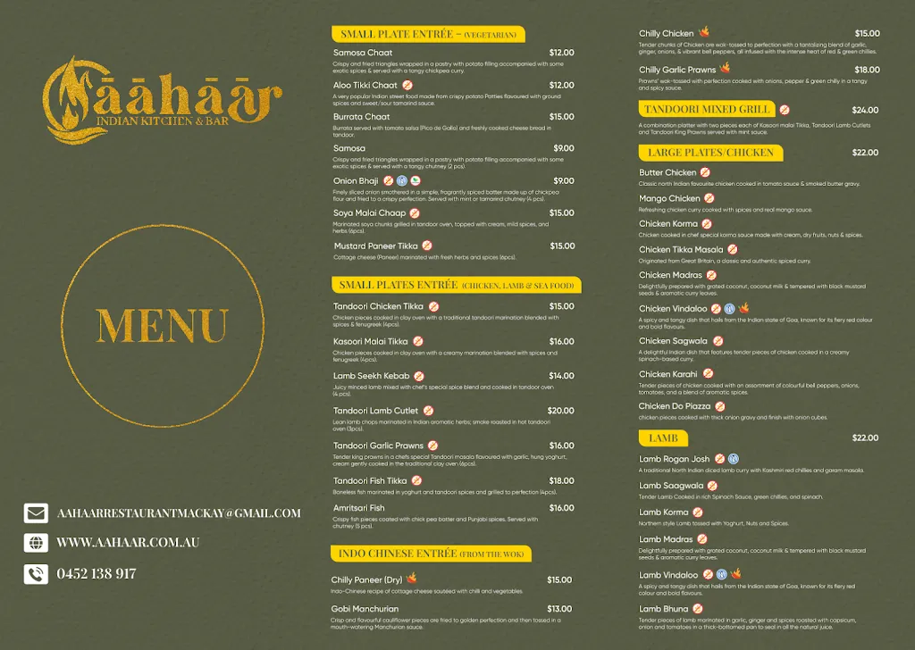 Menu_aahaar - Indian Kitchen & Bar_Mackay_image_old_1