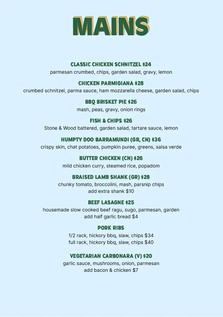 Menu_Centenary Tavern_Riverhills_image_old_3