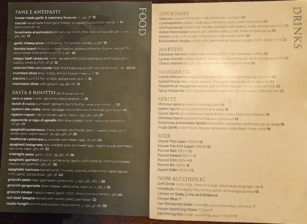 Osteria Epoca restaurant in Sinnamon Park