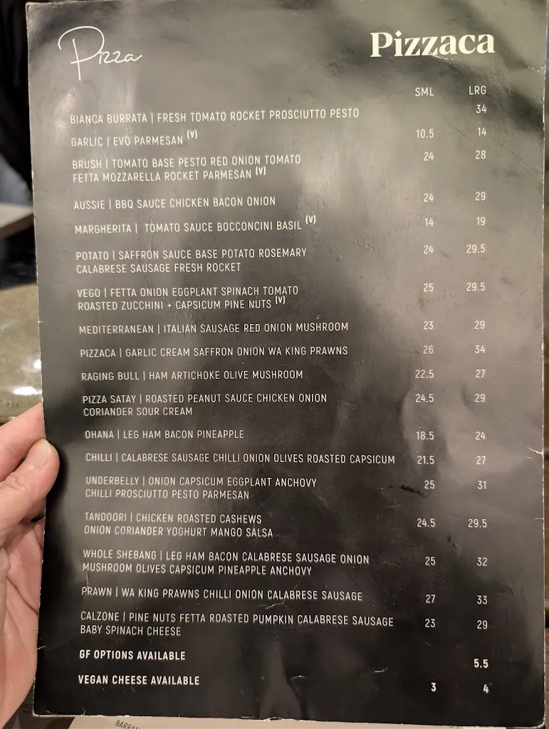 Menu_Pizzaca Pizzeria & Bar_Stirling_image_old_2
