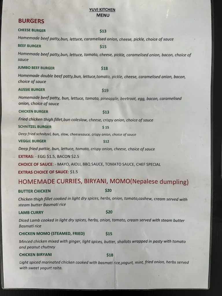 Menu_YUVI KITCHEN_Burnie_image_old_1