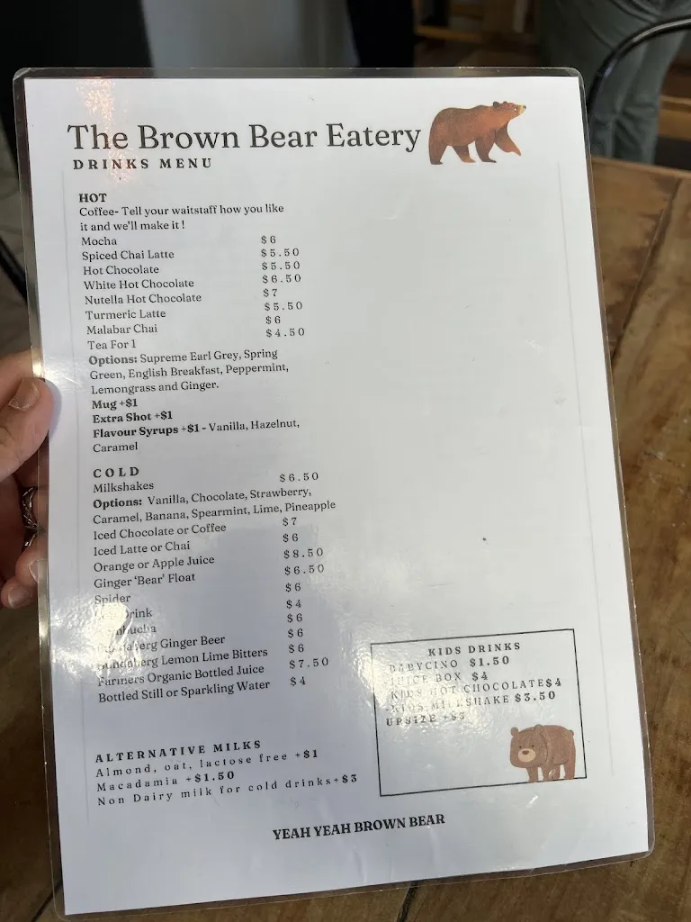 Menu_Brown Bear Eatery_East Devonport_image_old_2