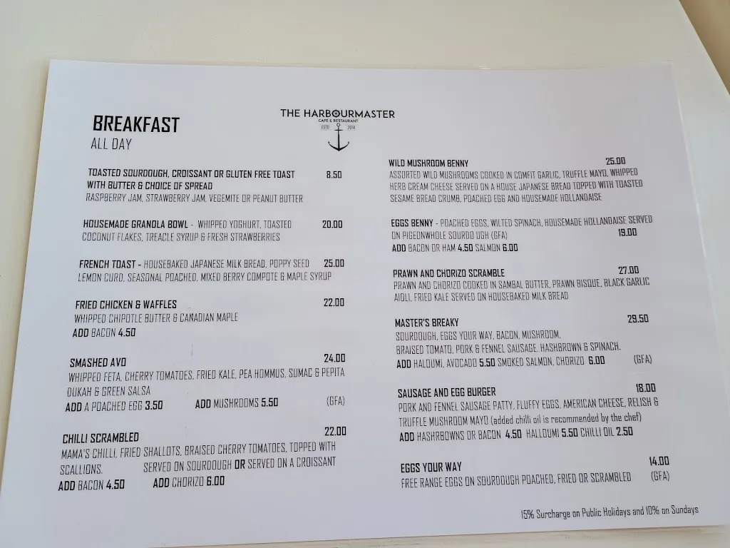 Menu_The Harbourmaster Cafe_East Devonport_image_old_1