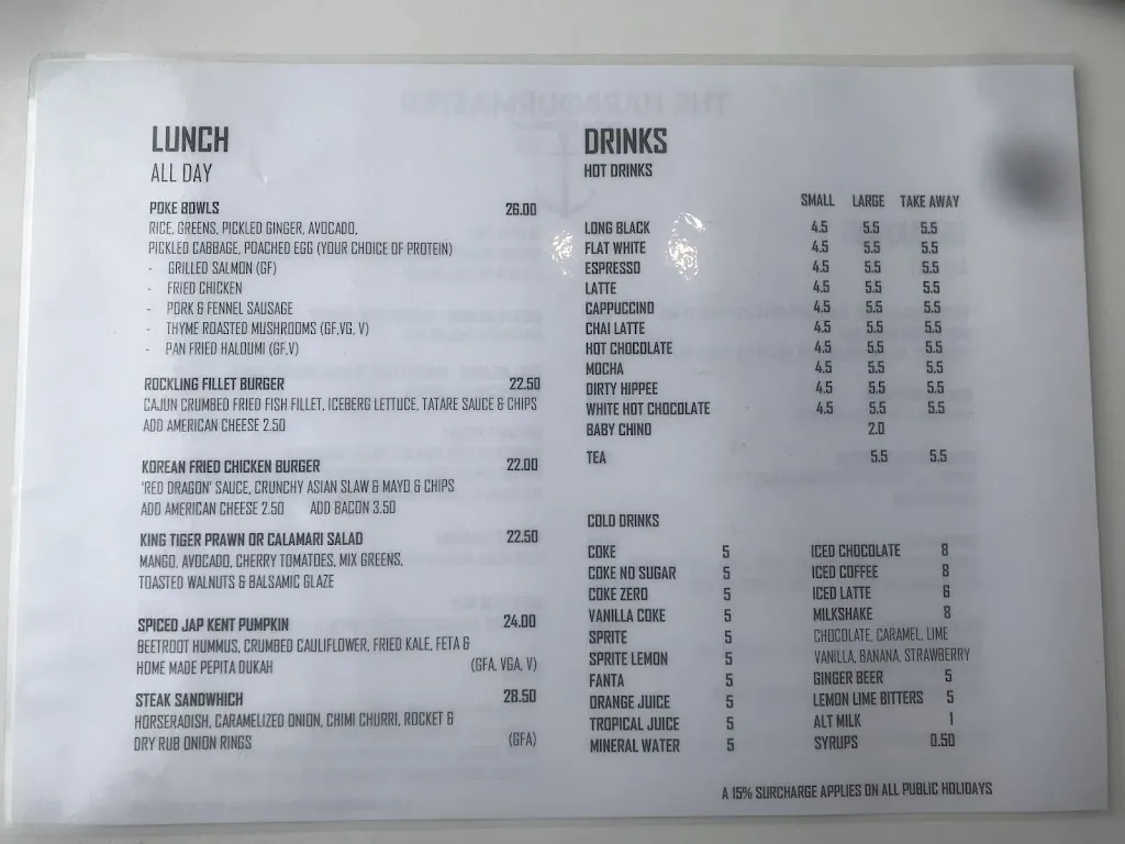 Menu_The Harbourmaster Cafe_East Devonport_image_old_2