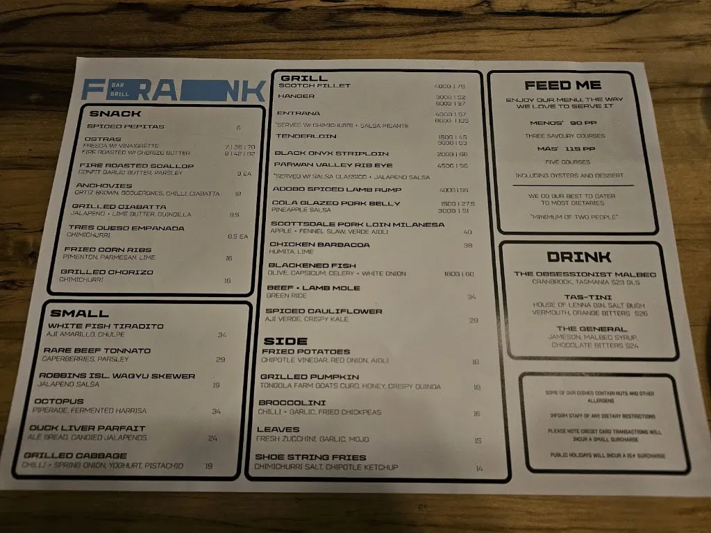 Frank Restaurant restaurant in Rokeby