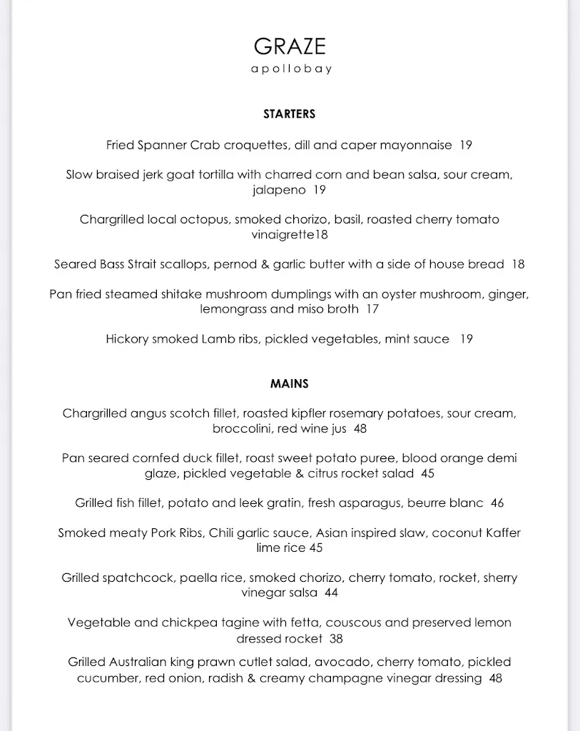 Menu_Graze Apollo Bay_Apollo Bay_image_old_1