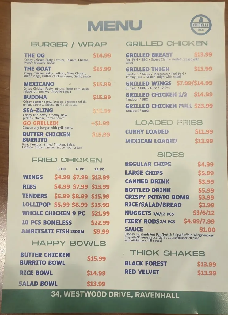 CHICKLET restaurant in Ardeer