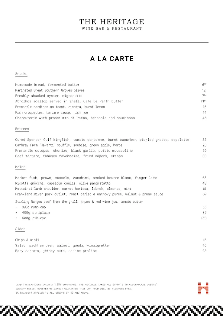 The Heritage Wine Bar & Restaurant restaurant in Bayswater