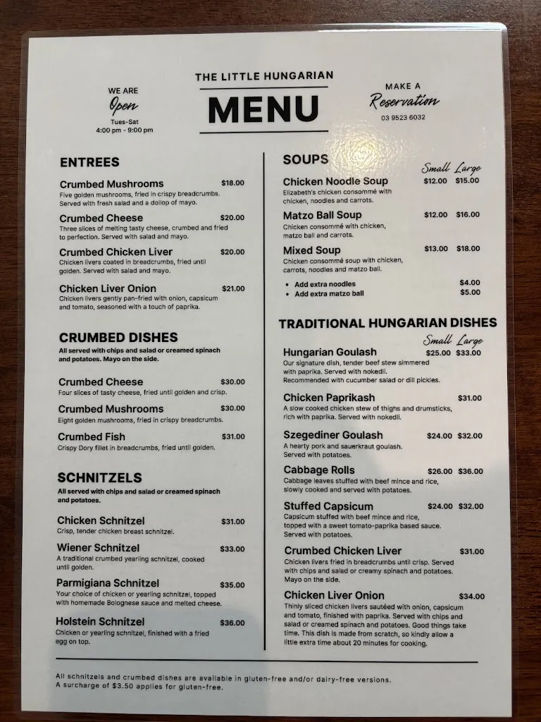 The Little Hungarian Restaurant ristorante a Monbulk