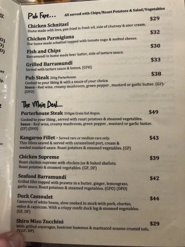 Kookaburra Hotel_Tecoma_menu_image_1