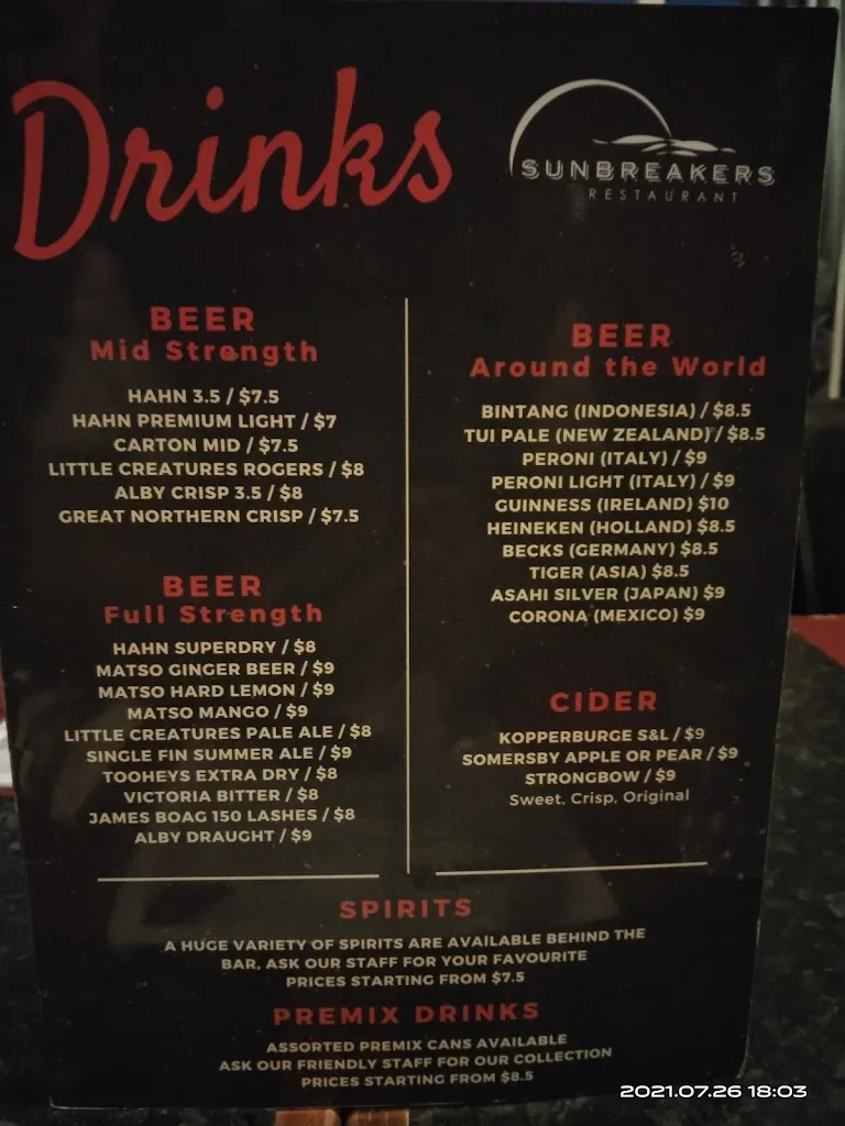 Sunbreakers Restaurant_Coodanup_menu_bild_1