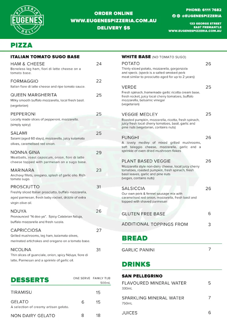 Menu_Eugene's Pizzeria_Willagee_image_old_1