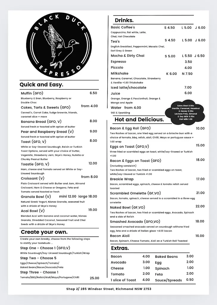 Black Duck Espresso Cafe restaurant in Annangrove
