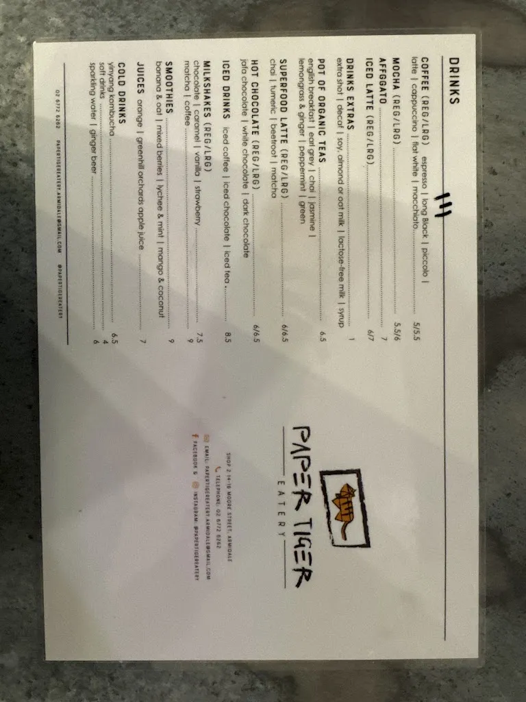 Menu_Paper Tiger_Armidale_image_old_2